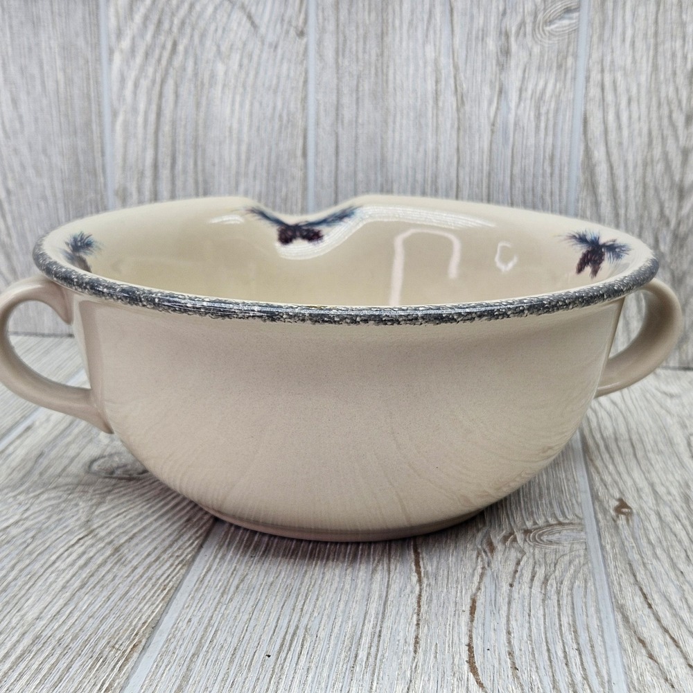 Home & Garden Party Stoneware Batter Bowl Pine Cone Spout Double Handle 2005 - Picture 7 of 10